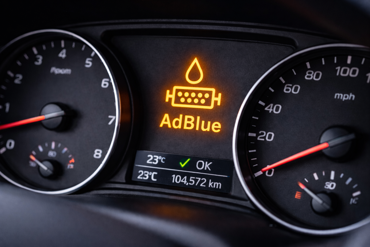 AdBlue Warning Light: Remaining Range and Reset Procedure